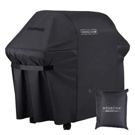 65 Inch BBQ Grill Cover, Wenscha Premium Barbecue Gas Grill Covers Heavy Duty Waterproof, 65x24x44 Inches, UV & Fade & Rip Resistant, Fits Most Brands of Grill - Black