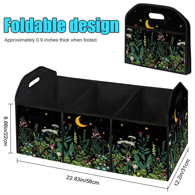 FREZORA WildFlower 50L Waterproof Polyester Trunk Organizer Car Storage MultiCompartment