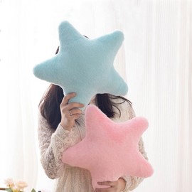 Posinda Star Pillow,15.7" Star Shaped Pillow Decorative Throw Pillows with Soft Faux Rabbit Fur for Sofa Bedroom Living Room,Bed Couch, Plush Floor Cushions,Cute Easter Christmas Pillow Gifts