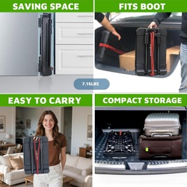 ZHJINGYU Folding Hand Truck Cart,Heavy Duty Trolley 220lbs Capacity,Folding Luggage Cart, Collapsible Wheels,Extended Handle Portable Dolly Cart for Moving, Airport, Office,Carrying Home