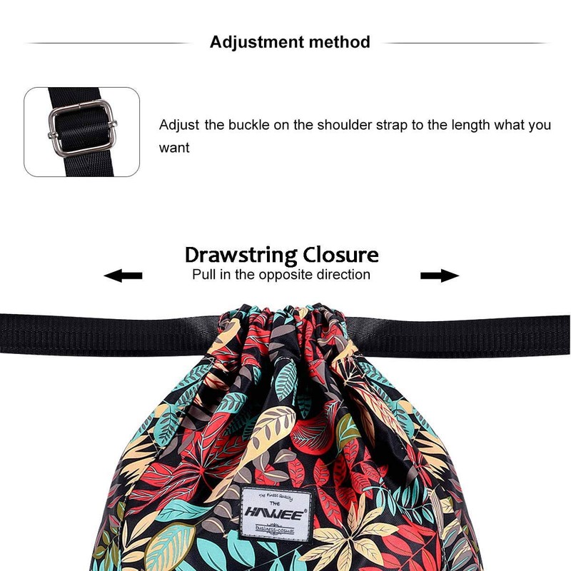 HAWEE Waterproof Drawstring Backpack with Inner Pocket Large Gym Bag