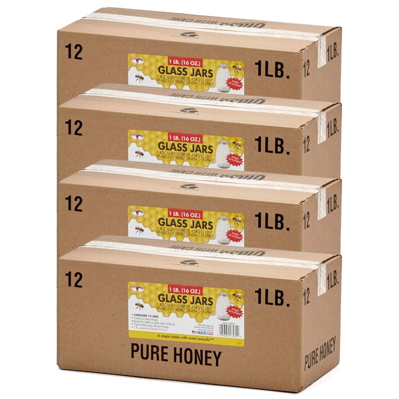Little Giant 16 Ounce Traditional Skep Design Beekeeping Glass Honey