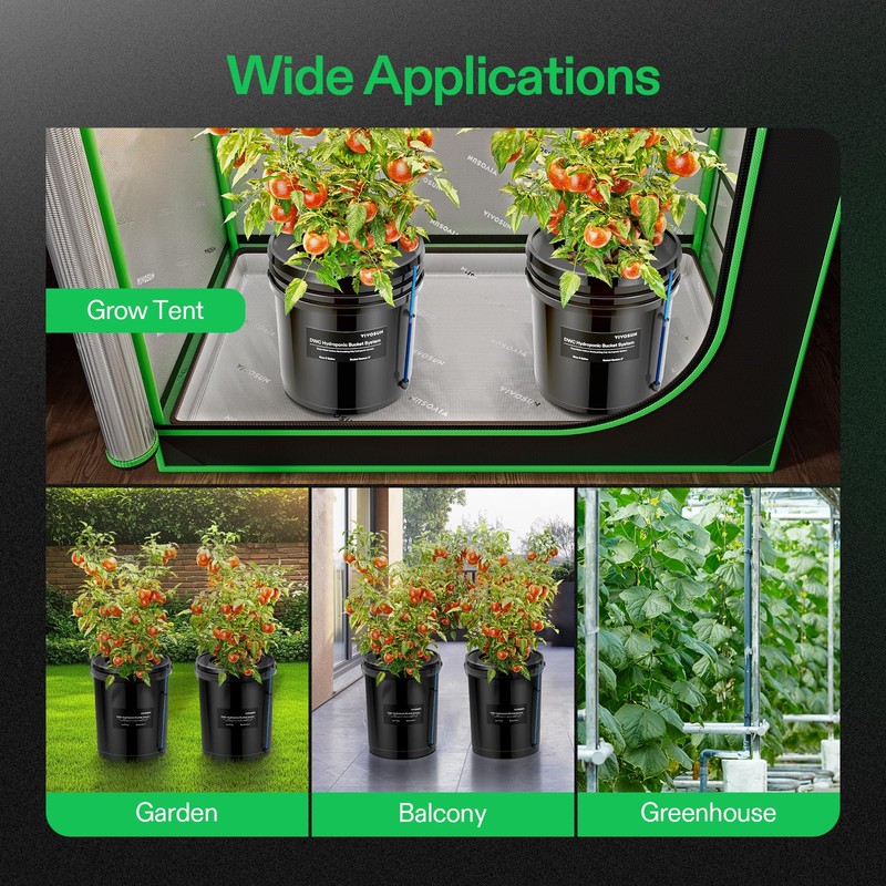 VIVOSUN DWC Hydroponics Grow System with Top Drip Kit, 5-Gallon
