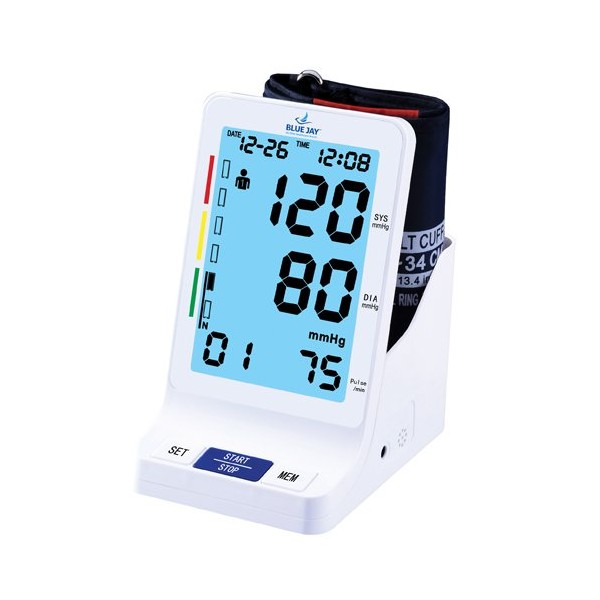 Blue Jay ‘Perfect Measure’ Big Digit Talking DLX BP Monitor - BP Monitor Upper Arm, BP Monitor Calibrated, Use with XL Cuff with LCD Display. Medical Supplies and Equipment
