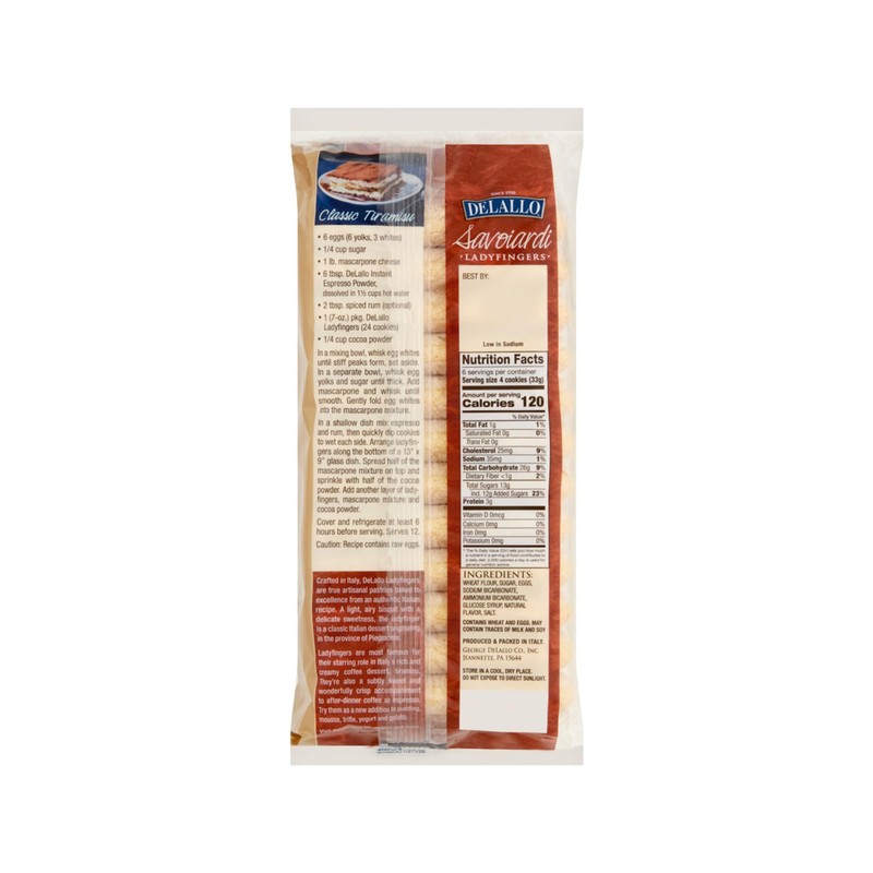 DeLallo Savoiardi Lady Fingers, 7.06 Ounce Box, 6 Pack, For