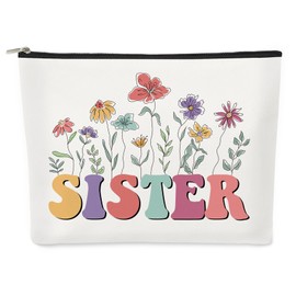 Sister Gifts Makeup Bag Birthday Gifts for Sister from Sisters Presents for Sisters Cosmetic Bag Make up Presents for Birthday Graduation Appreciation Christmas Bestie Gift Friendship Gift for Women