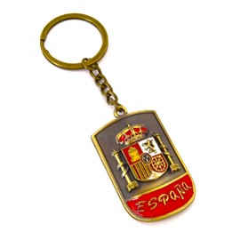z1 Spanish Flag Bull in National Colours of Spain Keyring League Football Gift Set Military Civil Guard 2 Sides Metal Red Tamaño de llavero, red