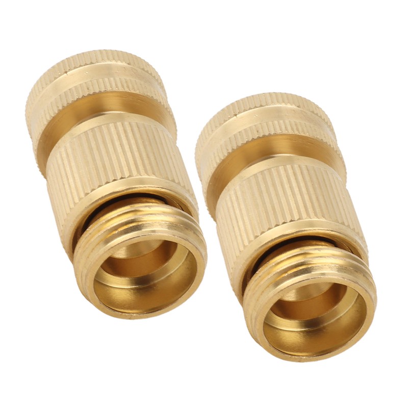 2PCS Water Hose Quick Connector Brass 3/4 Inch Male and