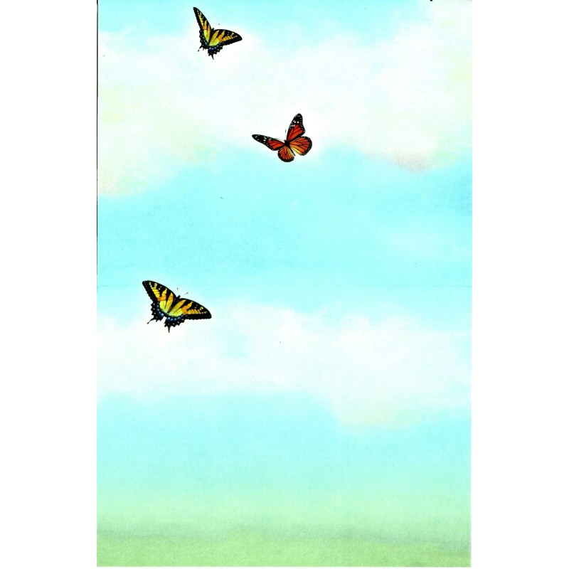 LEANIN TREE CATS WITH BUTTERFLIES, NOTE CARD,, BEAUTIFUL ART BY