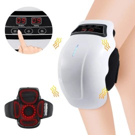 Cordless Knee Massager with Heat infrared Vibration Therapy Relief LED Screen