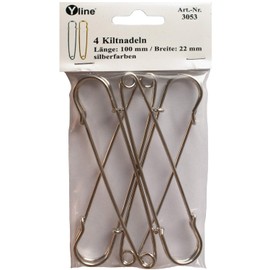 Yline 4 Kilt Pins Silver 100 mm Safety Pins Large Jewellery Pins Decorative Pins SL 3053