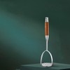 DOITOOL Heavy Duty Stainless Steel Potato Masher with Wooden Handle,