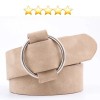 Boutique NEW Soft Faux Vegan Suede Leather Belt Round Silver