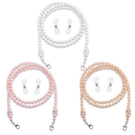 Tweruna 3 PCS Eyeglass Chains for Women, Pearl Beaded Glasses Chain for Women, Stylish Eyeglasses Chains for Sunglasses, Myopia Glass, 3 Colors
