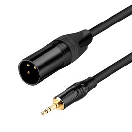 3.5mm to XLR Cable, XLR to 3.5mm Unbalanced 1/8 inch Mini Jack Stereo to XLR Male Cord Adapter - 10 FT
