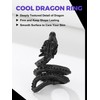 Richsteel Dragon Ring Men Cool Jewellery Black Viking Rings Mens