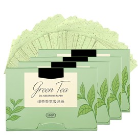 400 Sheets Face Blotting Paper, Green Tea Blotting Paper Oil, Natural Oil Absorbent Paper for Men Women, Face Blotting Papers for Oily Skin Care, Keep the Skin Fresh and Smooth