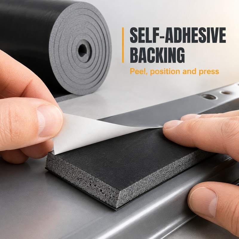 Self-Adhesive Rubber Foam Sound & Thermal Insulation Roll for Cars