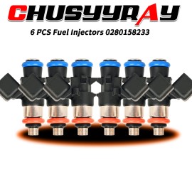 CHUSYYRAY Set of 6 Fuel Injectors for 2011-2017 Dodge Grand Caravan 3.6L V6 0280158233 USA