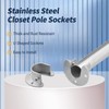 MroMax Stainless Steel Closet Rod End Supports, Wardrobe Pole Sockets