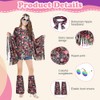 AOOWU Hippie Costume Accessories Set, 9 Pcs 70s Fancy Dress