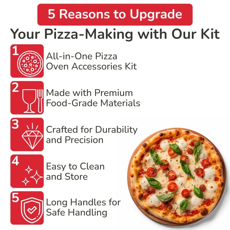 Premium Pizza Oven Accessories Kit - 6-Piece Set for Home