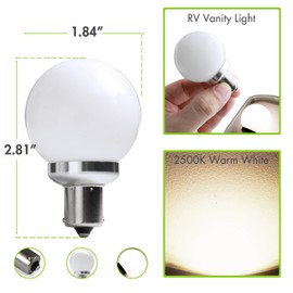 Leisure LED 12 Volt RV Led Light Bulbs BA15s 20-99/1141 1156 12V Vanity Replacement Bulbs for 5th Wheel Camper Trailer Motorhomes Marine Boat Interior Light Bulb 3000K Warm White 3 Pack(Warm White)