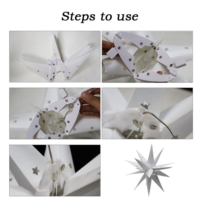 Moravian Star Tree Topper 12 Inches Lighted Star Pendant Light,