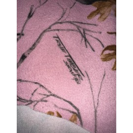 True Timber Snowfall Pink Camo Fleece Snowfall Fabric Print BTY Camouflage