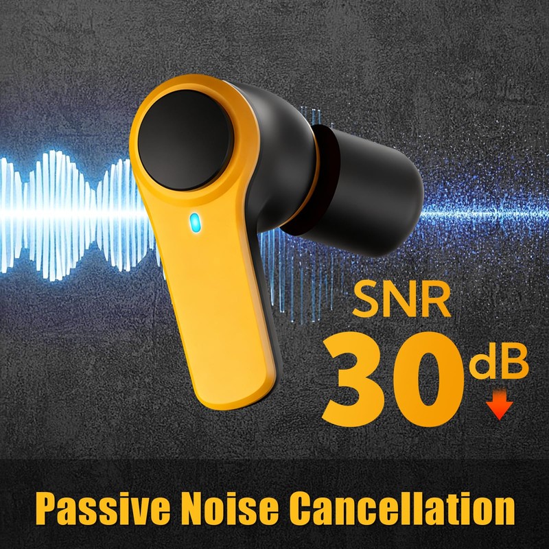 ToolFun Bluetooth 6.0 Jobsite Earbuds, Heavy Duty True Wireless Ear