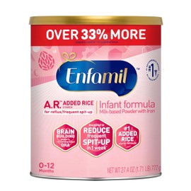 Enfamil A.R. Infant Formula, Proven to Reduce Reflux & Spit-Up in 1 Week, with Iron, DHA for Brain Development, Probiotics for Digestive & Immune Health, Powder Can, 27.4 Oz