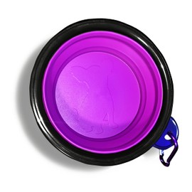 Foldable Travel Dog Bowls (4 Pack) (Pink/Purple)