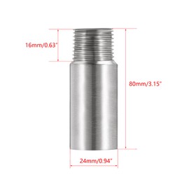 OFOWIN Shower Head Extension Arm Stainless Steel, 1/2 PT Male to 1/2 PT Female Thread, 80mm Length Nipple Cast Pipe Fitting Coupler for Kitchen Bathroom Faucet