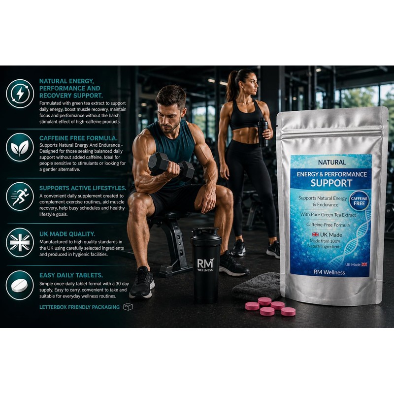 Energy & Performance Support - Exercise Recovery Tablets with Green
