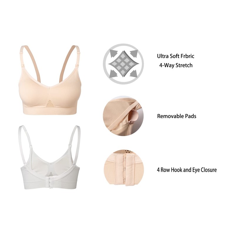 Lemef Women's Nursing Bra Without Underwire Pregnancy Sleep Bra Bustier