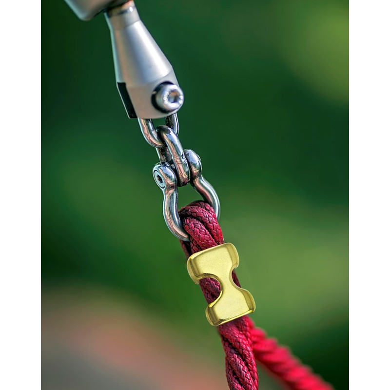 QWORK Metal Rope Clips, 4 Pack Solid Brass Heavy Duty