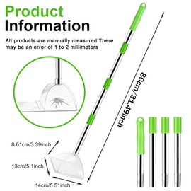 WANDGU Spinnenfänger Insektenfänger Spider Catcher: Extra Lange 80cm Faltbar mit Klappgriff, Sicheren Fangen und Freilassen von Spinnen, Kakerlaken und Wespen, Ideal für Haus und Garten