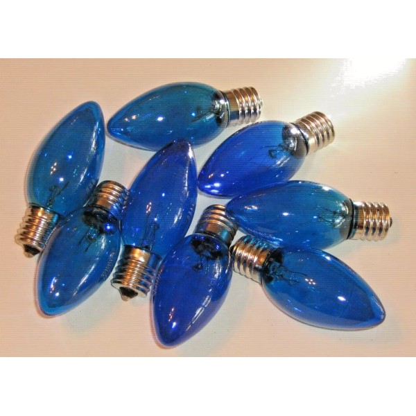 Unbranded C9 Blue Transparent Christmas Incandescent Bulbs Lights 7W 130V