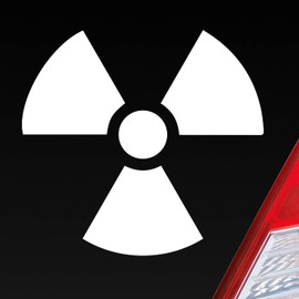 OEM DUB Sticker Car Sticker Nuclear Nuclear Atom Radio Activity, White Shiny