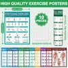 10Pcs Exercise Poster Set Workout Chart Posters for Home Gym
