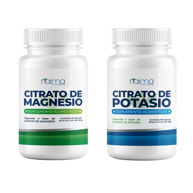 Citrato Magnesio Y Citrato Potasio 100 Capsulas C/U