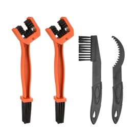 QUARKZMAN 4 Piece Bicycle Chain Cleaning Tool Set Motorcycle Chain Brush Crankset Brush Bicycle Cleaning Brush Set for Gear Maintenance Cleaning Tool Orange Black