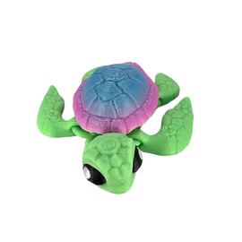 Sea Turtle Baby - 3d printed Turtle - Sea Turtle Figurine - count: Baby Green Sea Turtle Rainbow Shell
