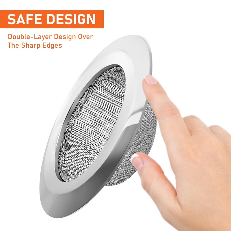 Kitchen Sink Drain Strainer, Stainless Steel Drain Mesh Strainer, 4.5