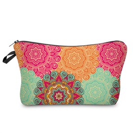 Deanfun Cosmetic Bag for Women, Mandala Flowers Waterproof Makeup Bags Roomy Toiletry Pouch Travel Accessories Gifts (51560)