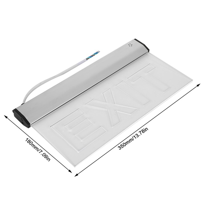 AC220V 3W LED PMMA 350x180mm/13.78x7.09in Emergency Exit Safety Indicator Light