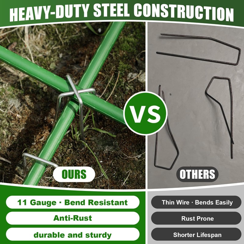 50 Pack 8 Inch Landscape Staples 11 Gauge Heavy Duty