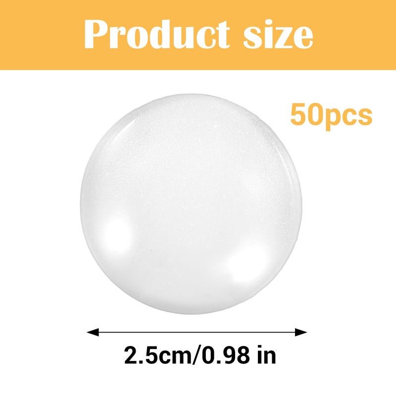Elegaperma 50pcs 25mm Glass Cabochons, Clear Glass Cabochons for Jewelry