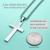 Colentine Men's Stainless Steel Flag Cross Necklace Engraved Philippians 4:13