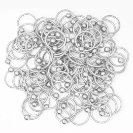 LionGothic Wholesale 100PCS 16G Captive Bead Rings Surgical Steel for Lobe Rook Nose Lip
